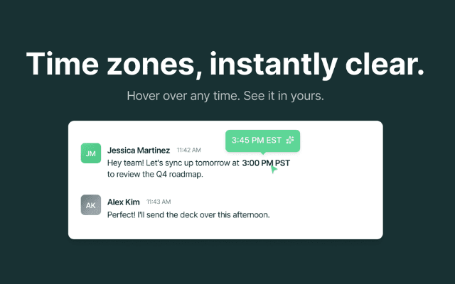 Official HoverTime store visual converting 3:00 PM PST into local time