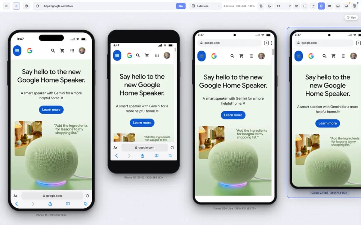 Publisher-uploaded MobileReady multi-device preview showing iPhone and Galaxy frames