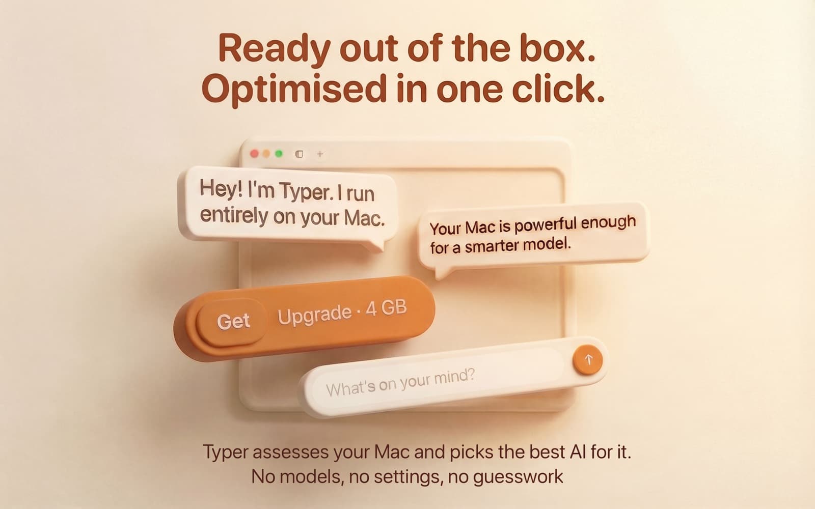 Official Typer AI store image showing a stronger model recommendation based on the Mac