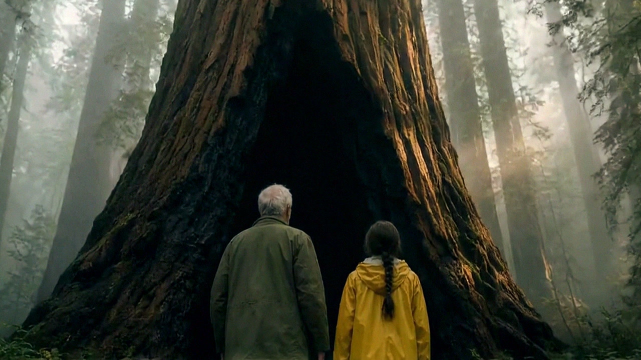 The creator’s film-entry image of a girl, grandfather and redwood hollow