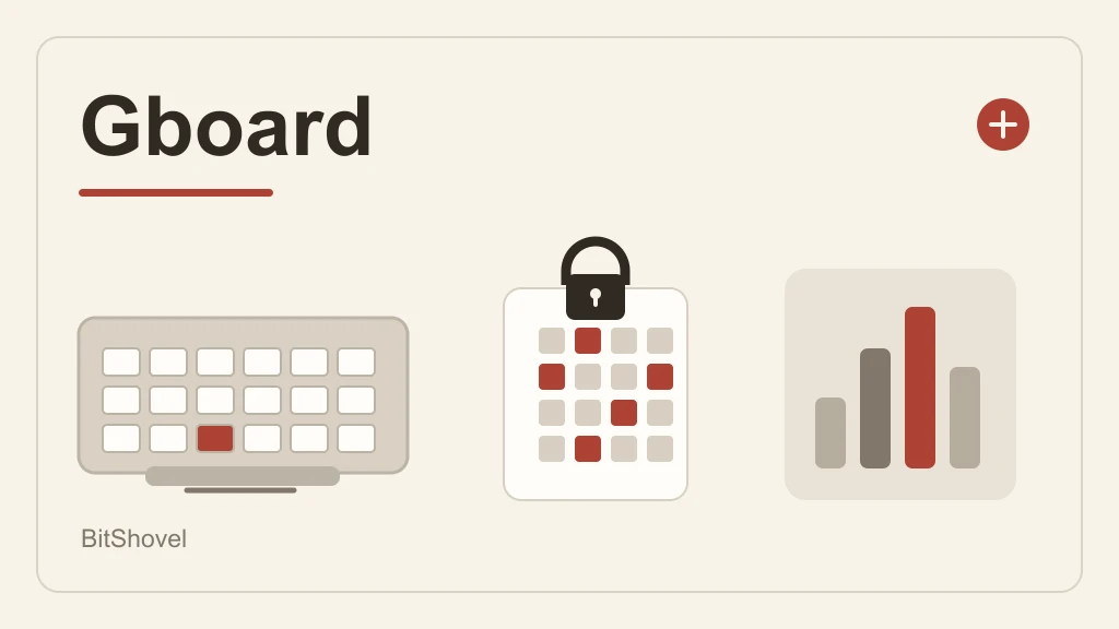 Gboard 训练主题编辑示意:键盘、锁定的样本方格和模型权重柱形,不是产品界面。