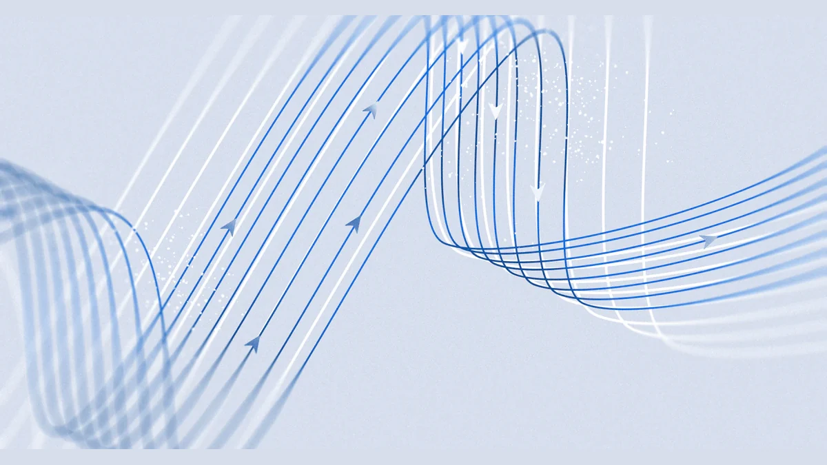 The retained blue-and-white flowing-line cover from Meta’s Muse Spark1.3 announcement.