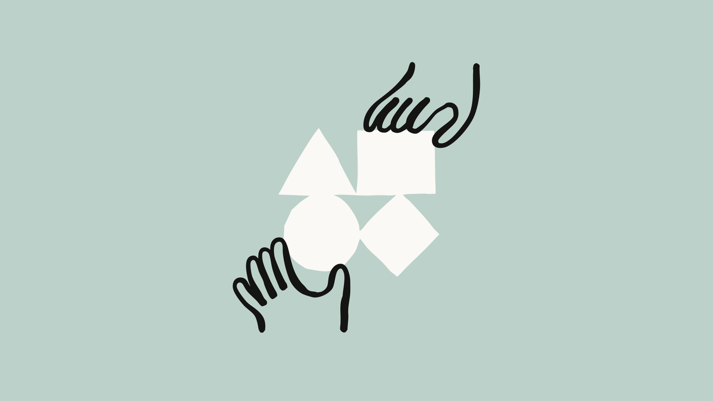 Anthropic incident review artwork with hands and geometric shapes on a mint background.