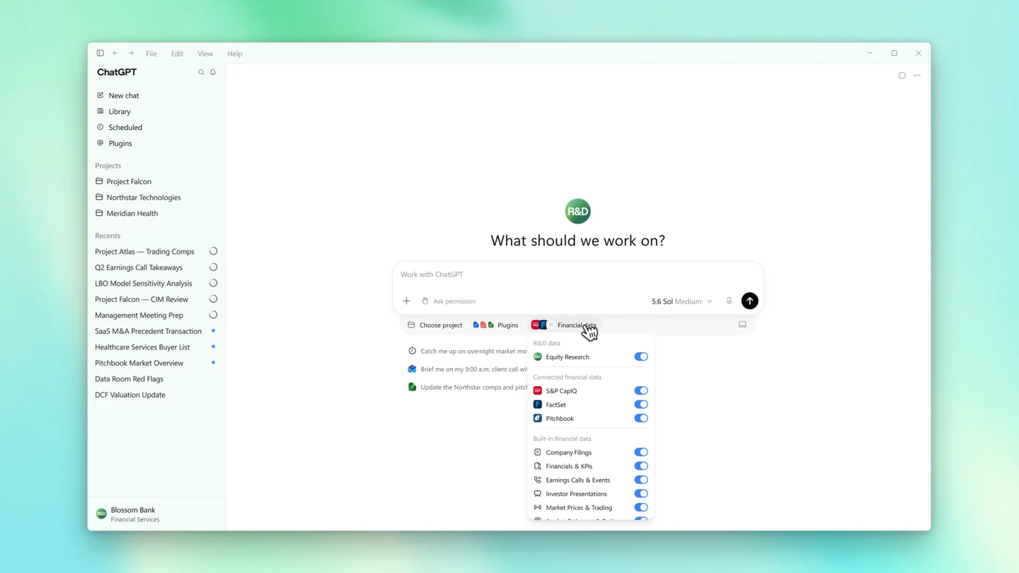OpenAI 《ChatGPT 金融服务版:连接资料分析与机构模板》配图