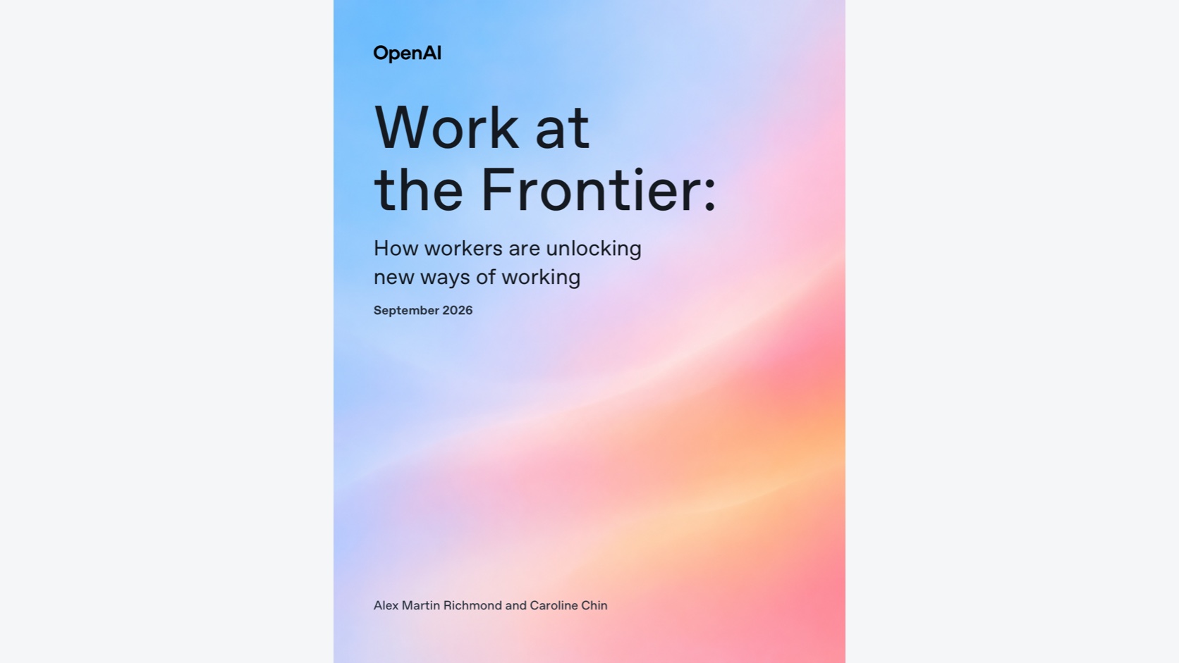 Cover of OpenAI’s September 2026 Work at the Frontier report