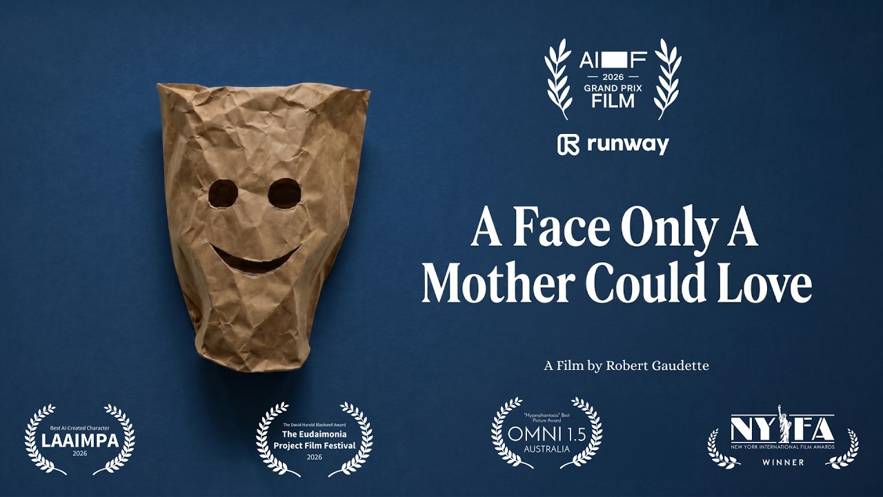 Robert Gaudette's film thumbnail for A Face Only A Mother Could Love, with a paper-bag face and title.