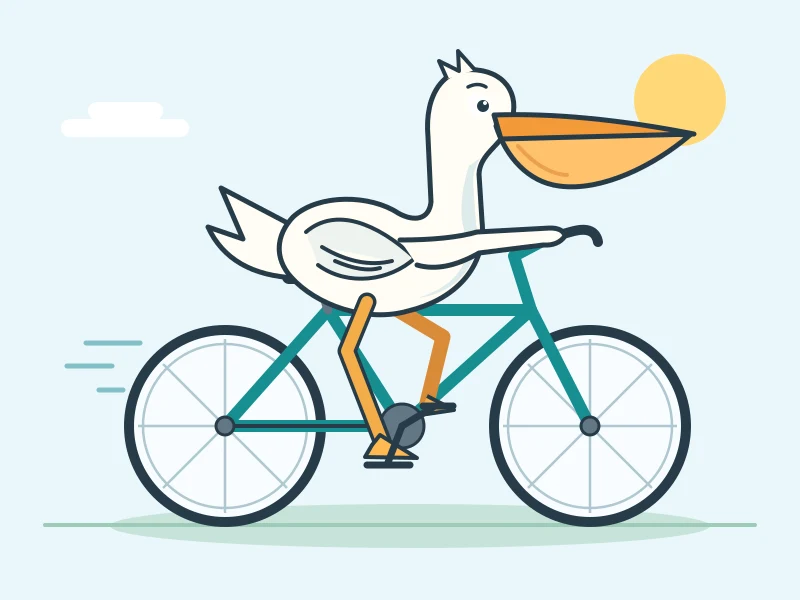 Astra low SVG example: two orange legs sit in front of a teal bicycle frame.