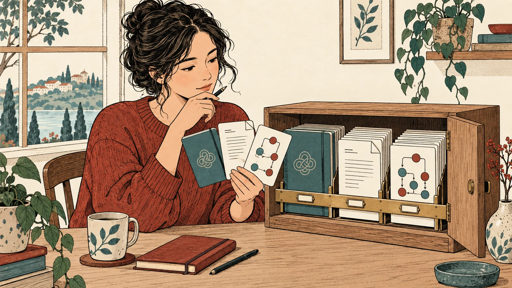 A shared cabinet organizes memory, resources and skills for selective retrieval.